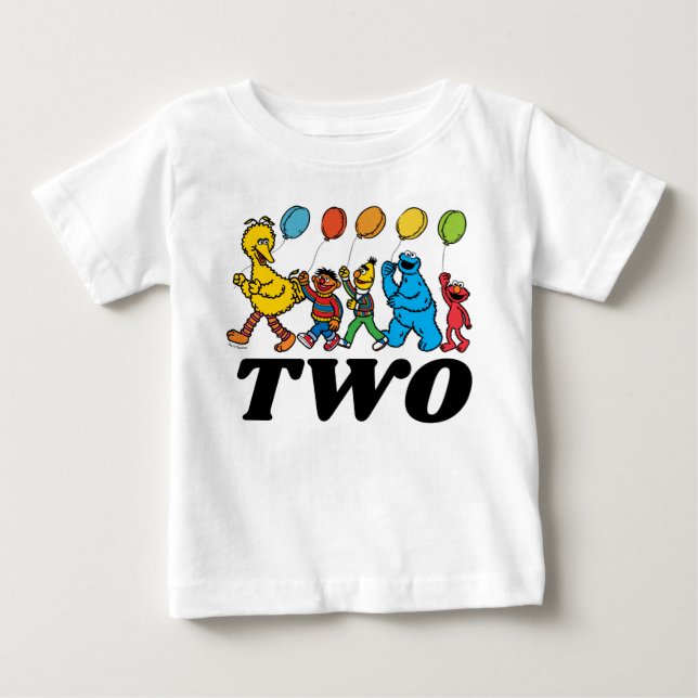 Sesame Street Pals | 2nd Birthday Balloons Baby T-Shirt (Front)