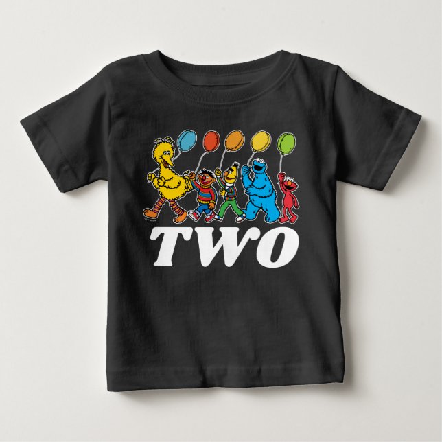 Sesame Street Pals | 2nd Birthday Balloons Baby T- T-Shirt (Front)