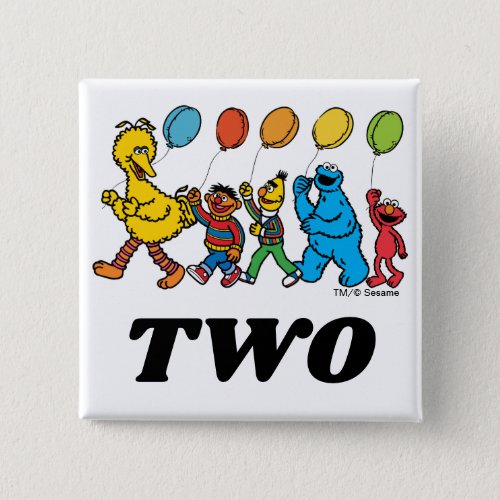 Sesame Street Pals  2nd Birthday Balloons Button