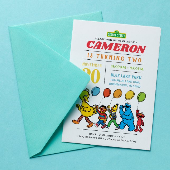 Sesame Street Pals | 2nd Birthday Balloons Invitation