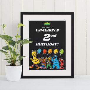 Sesame Street Pals 2nd Birthday Balloons Welcome Poster