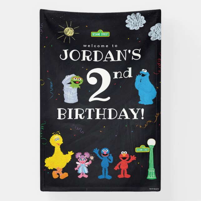Sesame Street Pals | 2nd Birthday Welcome Banner (Vertical)