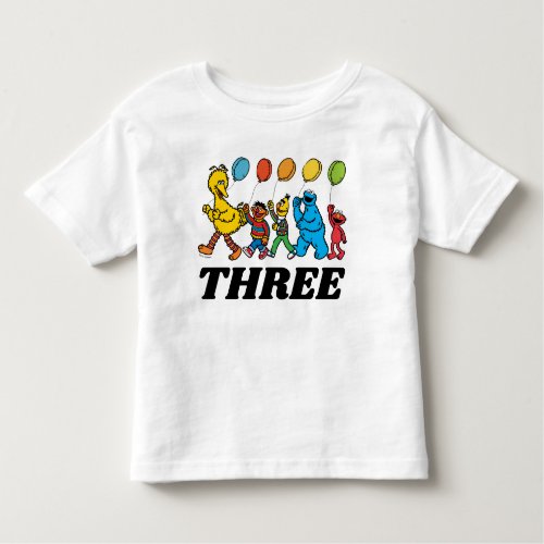 Sesame Street Pals  3rd Birthday Balloons Toddler T_shirt