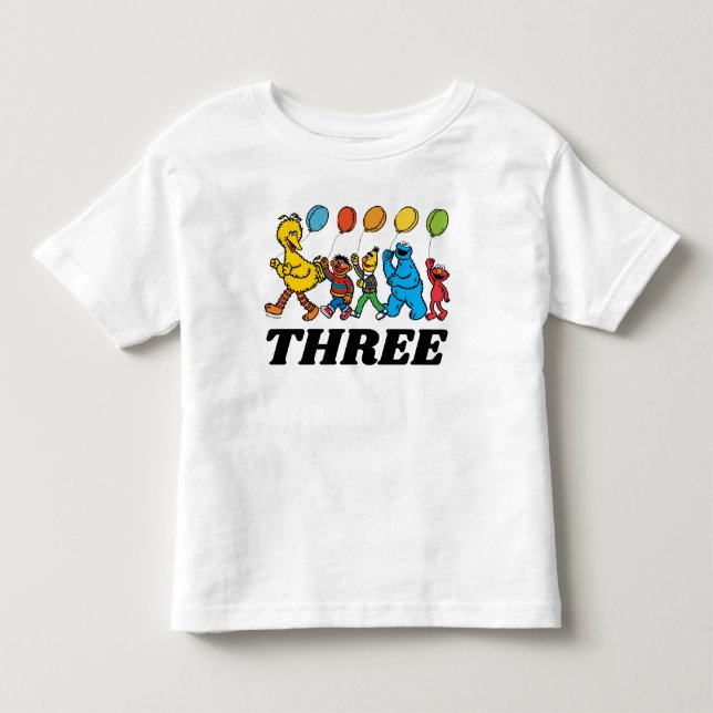 Sesame Street Pals | 3rd Birthday Balloons Toddler T-shirt (Front)