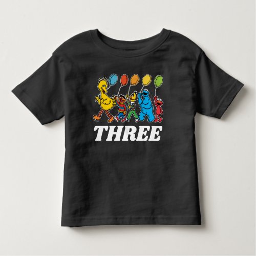 Sesame Street Pals  3rd Birthday Balloons Toddler Toddler T_shirt