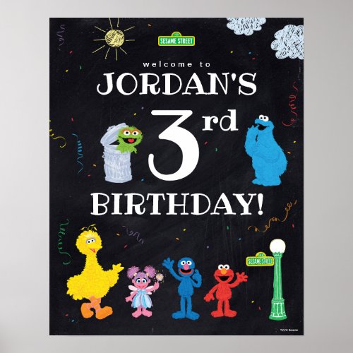 Sesame Street Pals  3rd Birthday Welcome Poster
