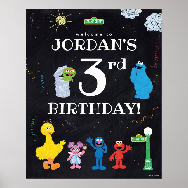 Sesame Street Pals | 3rd Birthday Welcome Poster (Front)
