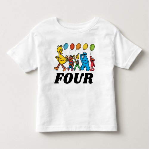 Sesame Street Pals  4th Birthday Balloons Toddler T_shirt