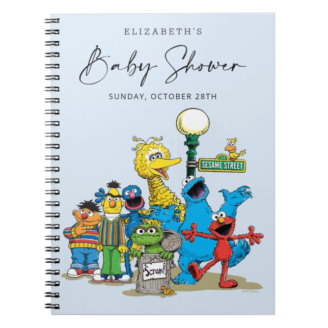 Sesame Street Pals Baby Shower Guest & Gift List Notebook (Front)