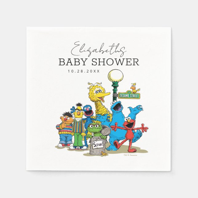 Sesame Street Pals Baby Shower Napkins (Front)