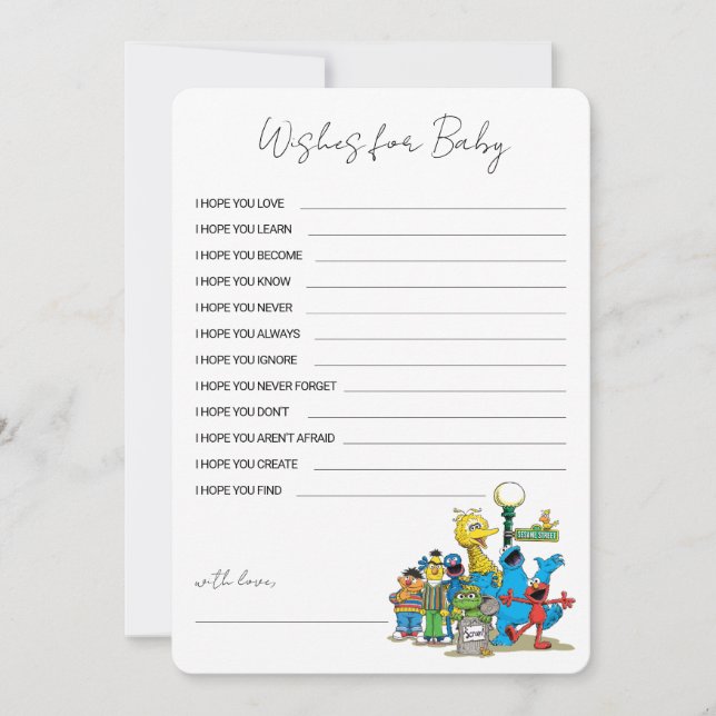 Sesame Street Pals Baby Shower Wishes for Baby Note Card (Front)