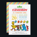 Sesame Street Pals | Balloons 1st Birthday  Invitation<br><div class="desc">Celebrate your little one’s first birthday with this adorable invitation featuring Sesame Street favorites like Elmo, Cookie Monster, Big Bird, and Oscar the Grouch. Accented with colorful balloons and cheerful designs, this playful invitation is perfect for setting the tone for a fun-filled Sesame Street-themed celebration. Customizable with your event details...</div>