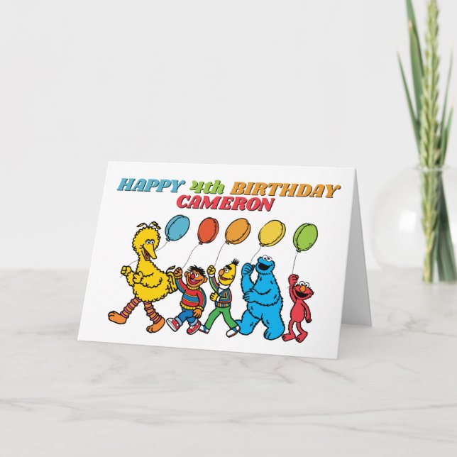 Sesame Street Pals Balloons Birthday  Card (Front)