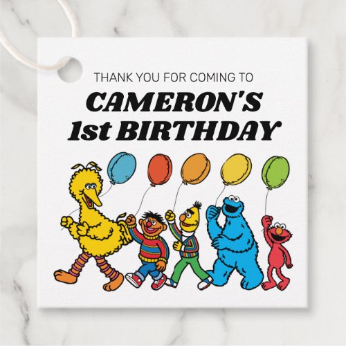 Sesame Street Pals Balloons Birthday Favor Tags