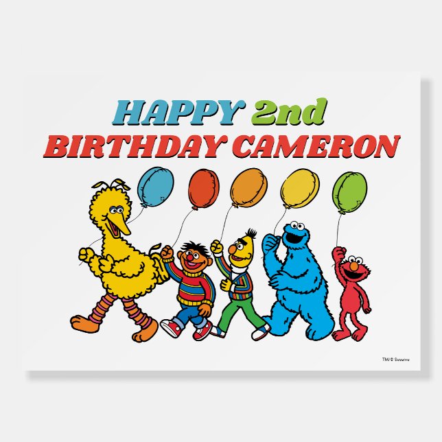 Sesame Street Pals Balloons Birthday Foam Board (Front)