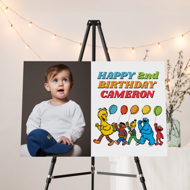 Sesame Street Pals Balloons Birthday Foam Board (In Situ (Stand))