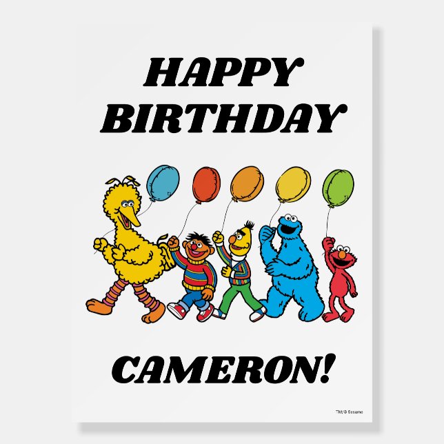 Sesame Street Pals Balloons Birthday Foam Board (Front)