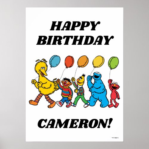 Sesame Street Pals Balloons Birthday Poster