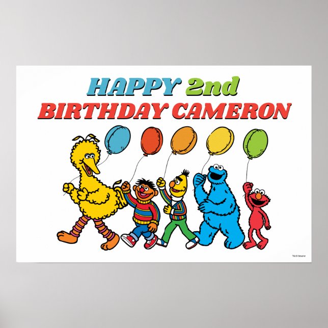 Sesame Street Pals Balloons Birthday Poster (Front)