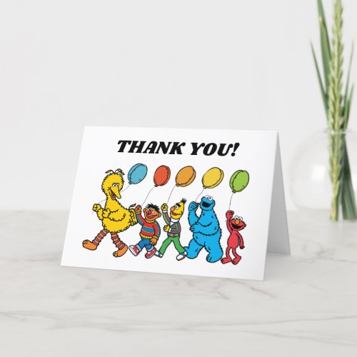 Sesame Street Pals Balloons Birthday Thank You Card