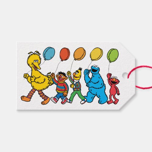 Sesame Street Pals Balloons Happy Birthday From Gift Tags