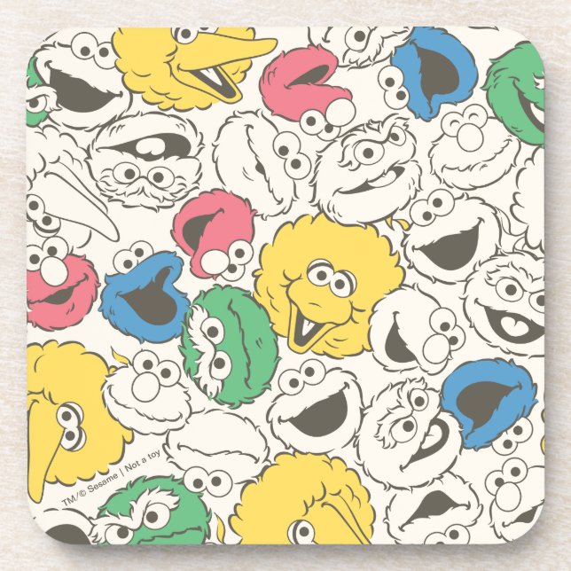 Sesame Street Pals | Big Head Core Pattern Beverage Coaster (Front)