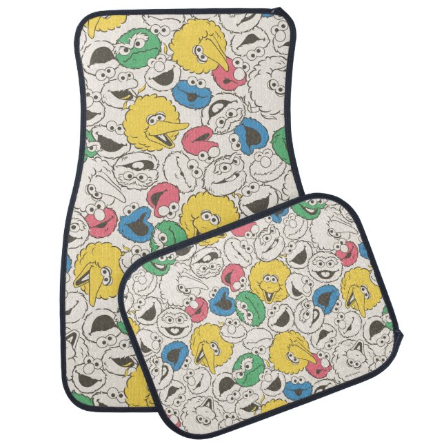Sesame Street Pals | Big Head Core Pattern Car Floor Mat (Set)