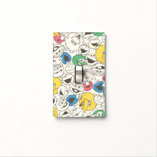 Sesame Street Pals   Big Head Core Pattern Light Switch Cover