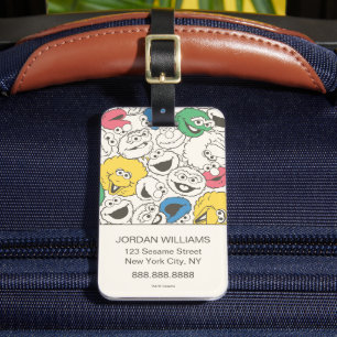 Sesame Street Pals   Big Head Core Pattern Luggage Tag