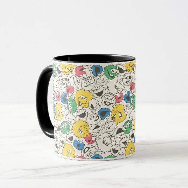 Sesame Street Pals | Big Head Core Pattern Mug (Front Left)