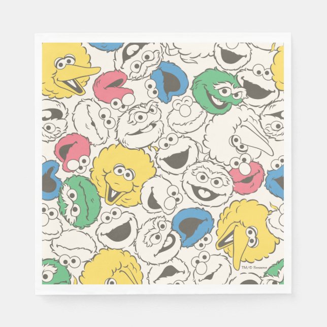 Sesame Street Pals | Big Head Core Pattern Napkins (Front)