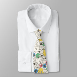 Sesame Street Pals   Big Head Core Pattern Neck Tie