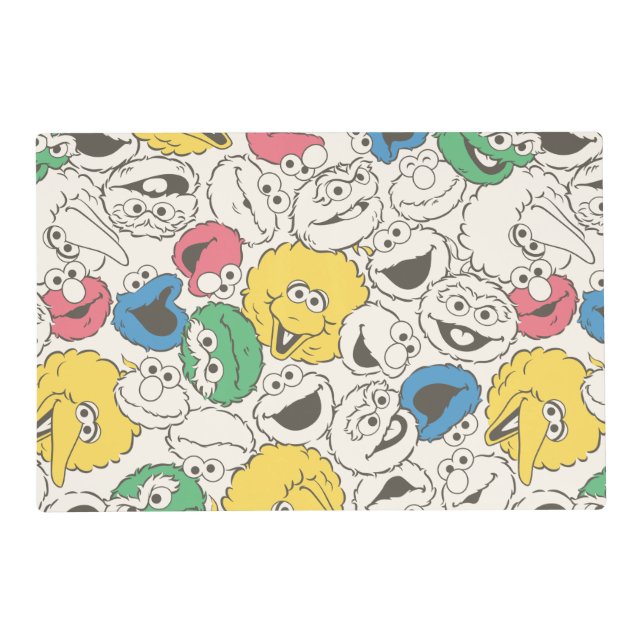 Sesame Street Pals | Big Head Core Pattern Placemat (Front)