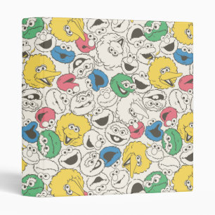 Sesame Street Pals Big Head Vintage Pattern 3 Ring Binder