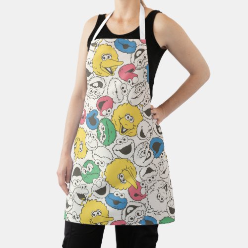 Sesame Street Pals  Big Head Vintage Pattern Apron