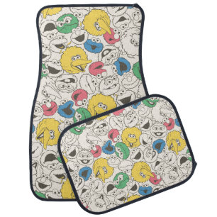Sesame Street Pals Big Head Vintage Pattern Car Floor Mat