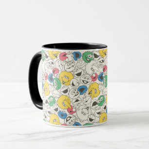 Sesame Street Pals Big Head Vintage Pattern Mug