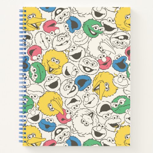 Sesame Street Pals  Big Head Vintage Pattern Notebook