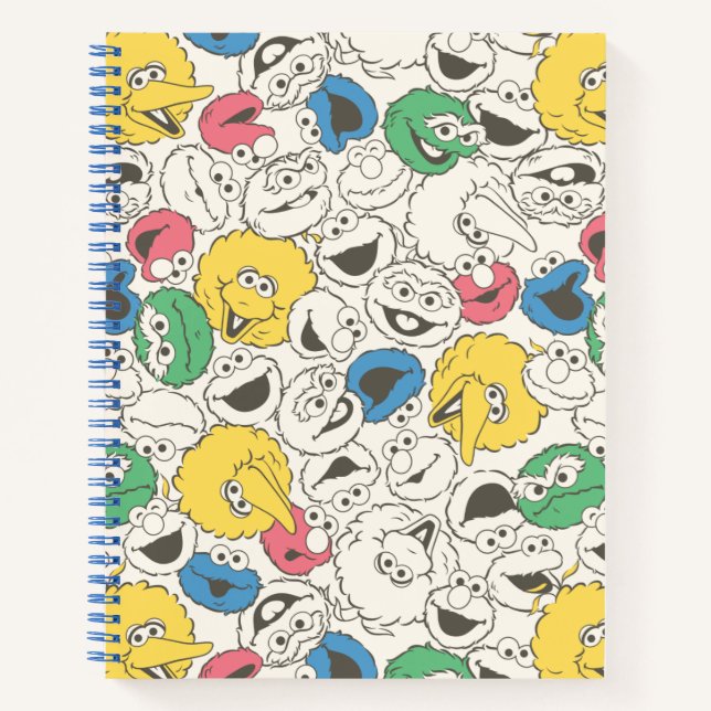 Sesame Street Pals | Big Head Vintage Pattern Notebook (Front)