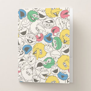 Sesame Street Pals Big Head Vintage Pattern Pocket Folder