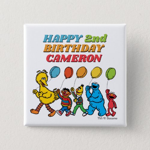 Sesame Street Pals  Birthday Balloons Button