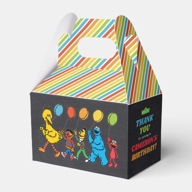 Sesame Street Pals | Birthday Balloons Favor Box (Front Side)