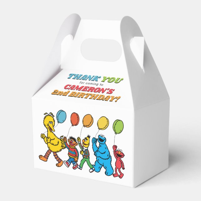 Sesame Street Pals | Birthday Balloons Favor Boxes (Back Side)