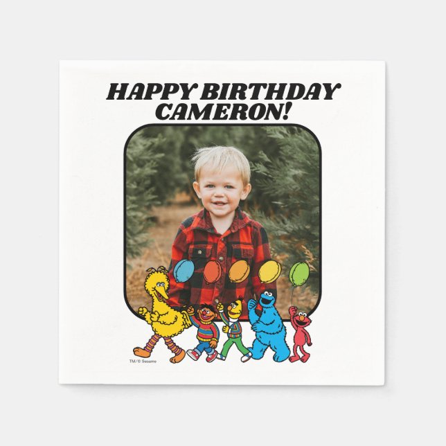 Sesame Street Pals | Birthday Balloons Napkins (Front)