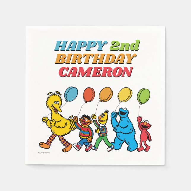 Sesame Street Pals | Birthday Balloons Napkins (Front)