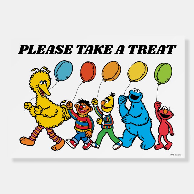 Sesame Street Pals Birthday Balloons Take A Treat Foam Board (Front)