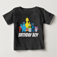 Sesame Street Pals | Birthday Boy - Name & Age Baby T-Shirt