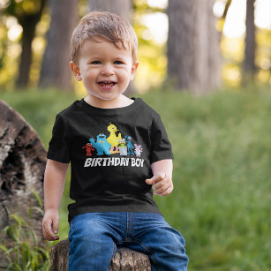 Sesame Street Pals   Birthday Boy - Name & Age Baby T-Shirt