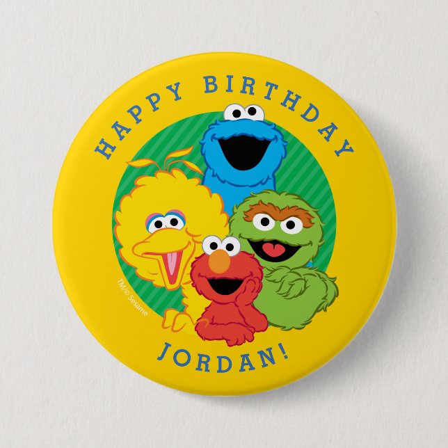 Sesame Street Pals Birthday Button (Front)