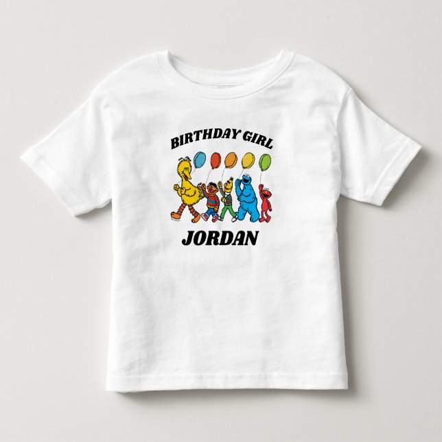 Sesame Street Pals | Birthday Girl Birthday Toddler T-shirt (Front)